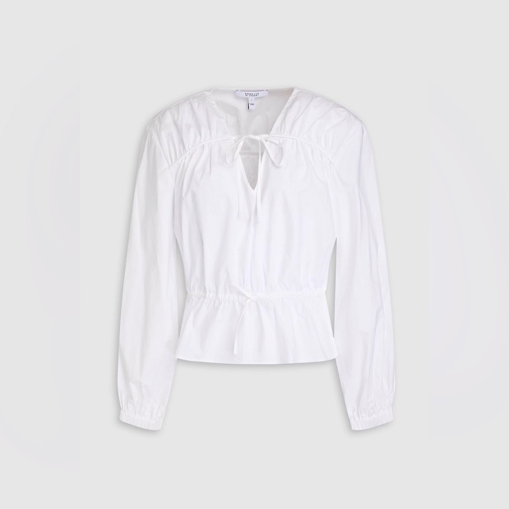 **Bnwt** Derek Lam 10 Crosby Breanna Cotton-Blend Poplin Blouse